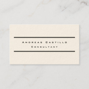 Carte De Visite Signature Cream Plain Minimaliste Professionnel