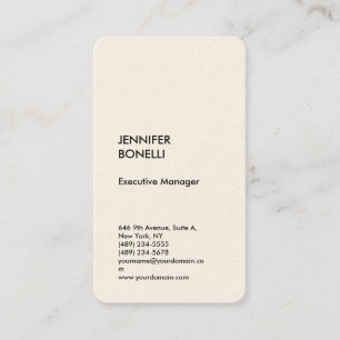 Carte De Visite Signature Cream Plain Moderne Minimaliste