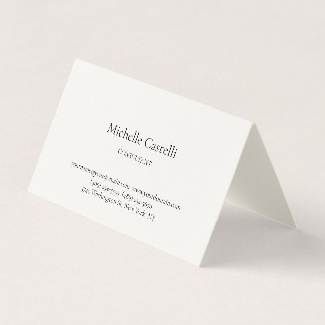 Carte De Visite Signature Cream Professional Unique Classical (Devant)