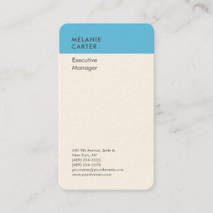 Carte De Visite Signature crème bleu bleu simple moderne