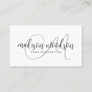 Carte De Visite Signature de script manuscrit Monogramme