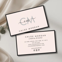 Signature de script rose clair noir moderne monogr