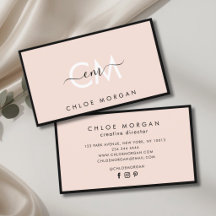 Signature de script rose vif noir moderne monogram