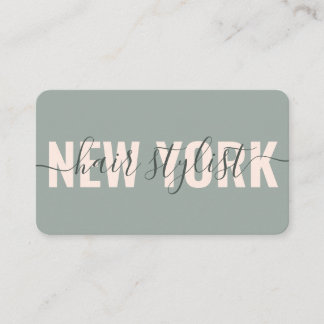 Carte De Visite signature de styliste de cheveux vert moderne