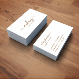 Carte De Visite Signature d'or blanc moderne