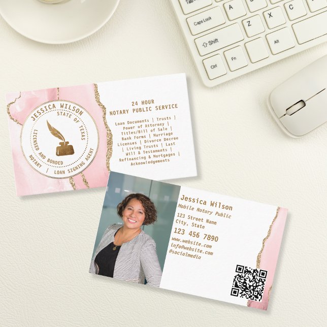 Carte De Visite Signature du contrat de prêt public par notaire Ci (Créateur téléchargé)