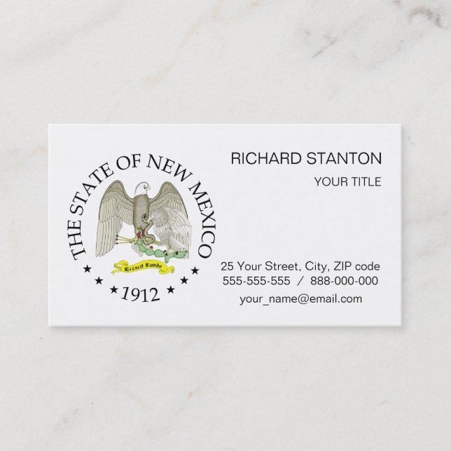 Carte De Visite Signature du Nouveau-Mexique (Devant)