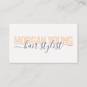 Carte De Visite Signature du script de stylisme moderne peach bleu