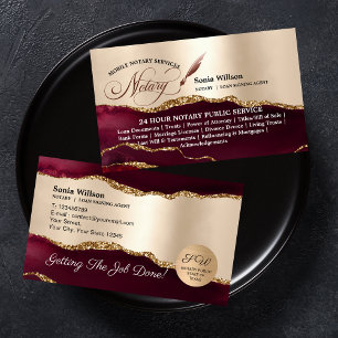 Carte De Visite Signature d'un prêt notaire public mobile