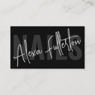 Carte De Visite Signature manicurienne moderne Black Nail Tech