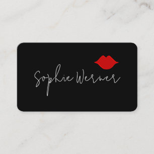 Carte De Visite Signature minimaliste Beauté Rouge lèvres Noir