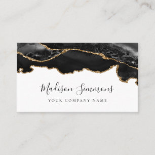 Carte De Visite Signature moderne Black Gold Parties scintillant A