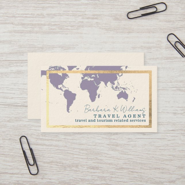 Carte De Visite Signature papier agent de voyage (Devant/Arrière en situation)
