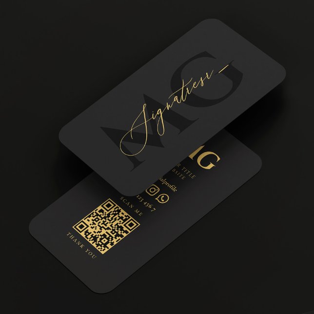 Carte De Visite Signature professionnelle moderne Élégant Noir (Modern Professional Signature Elegant Black Business Card
)