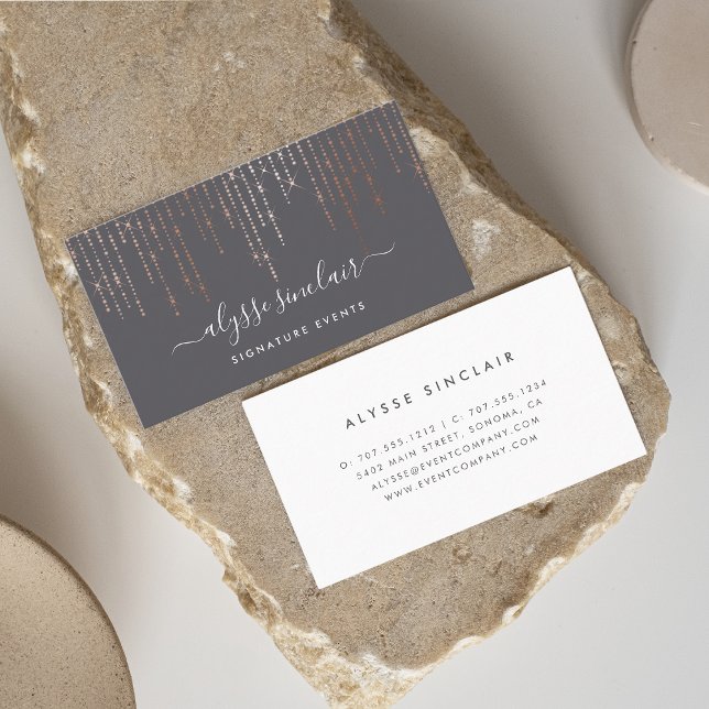 Carte De Visite Signature rose Gold Marquee (Créateur téléchargé)