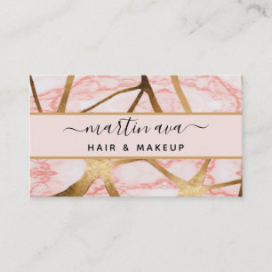 Carte De Visite Signature Script Parties scintillant en verre rose