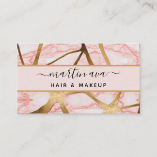 Carte De Visite Signature Script Parties scintillant en verre rose
