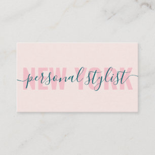 Carte De Visite Signature styliste de mode rose clair moderne