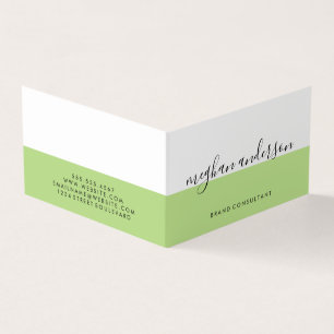 Carte De Visite Signature verte du bloc couleur deux tons