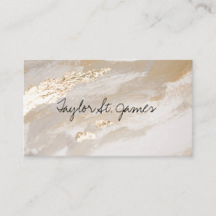 Carte De Visite Signature Vintage or Beige Peinture voiture d'affa