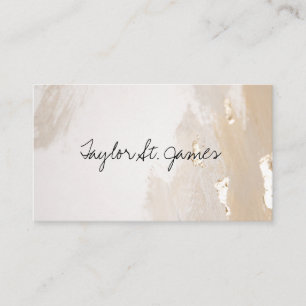 Carte De Visite Signature Vintage Peinture Beige Or