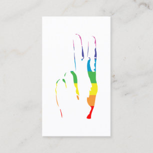 Carte De Visite signe de paix de la fierté arc en arc