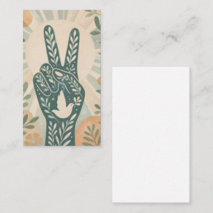 Carte De Visite Signe de paix floral rétro et art de colombe Sole