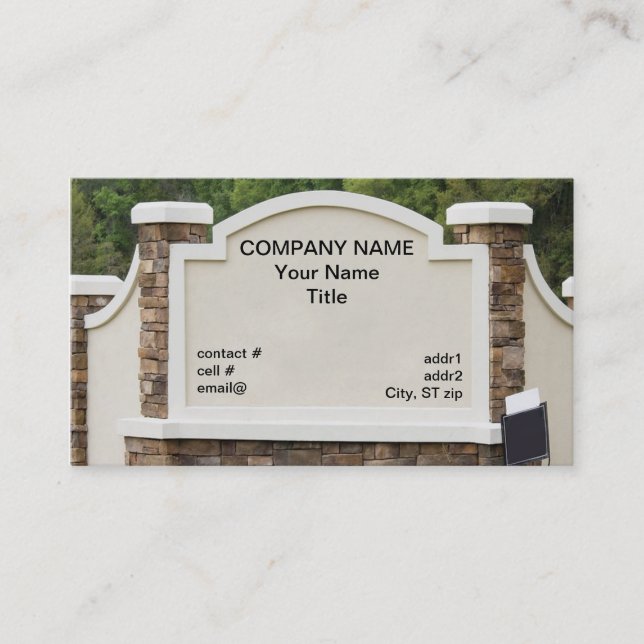 Carte De Visite signe d'ensemble immobilier privé (Devant)