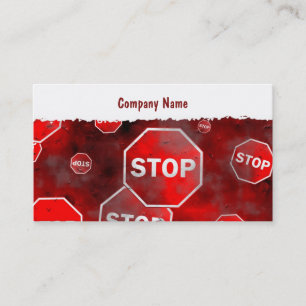 Carte De Visite Signes grunges d'arrêt, nom de la société