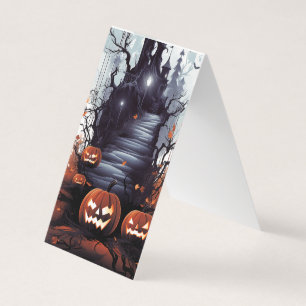 Carte De Visite Signet plié du livre d'horlogerie d'Halloween