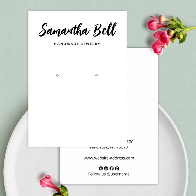 Carte De Visite Signet simple Joyau à oreille blanche (Créateur téléchargé)