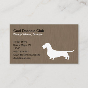 Carte De Visite Silhouette à poils durs Dachshund   Chien de l'ani