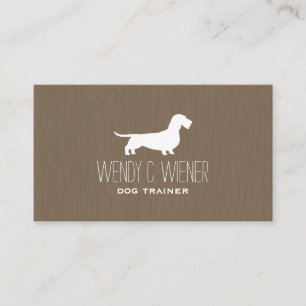 Carte De Visite Silhouette à poils durs Dachshund   Wire Wiener Do