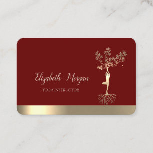 Carte De Visite Silhouette Arbre d'Or, Yoga Bourgogne