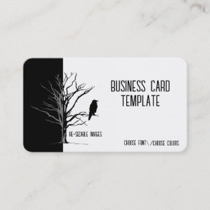 Carte de visite Silhouette Black Bird Raven