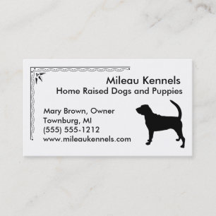 Carte De Visite Silhouette Bloodhound Animal de compagnie noir et 