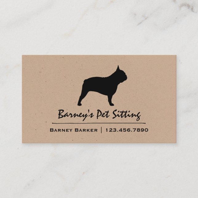 Carte De Visite Silhouette | Chien français (Devant)