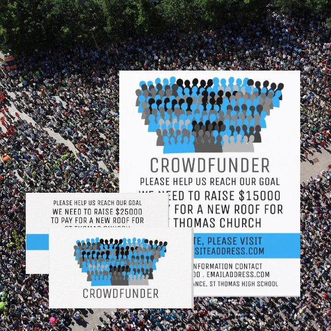 Carte De Visite Silhouette Crowd Design, Crowdfunder, Crowfinancem (Créateur téléchargé)