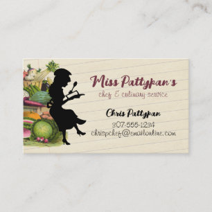 Carte De Visite Silhouette cuisine personnelle classe de cuisine