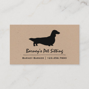 Carte De Visite Silhouette Dachshund   Cool Wiener Dog