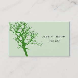 Carte De Visite Silhouette d'arbre vert cool simple, élégant