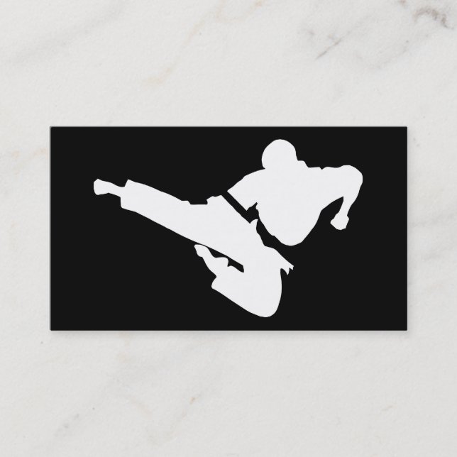 Carte De Visite silhouette d'arts martiaux (Devant)