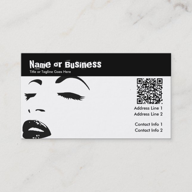 Carte De Visite silhouette de beauté : Code de QR (Devant)