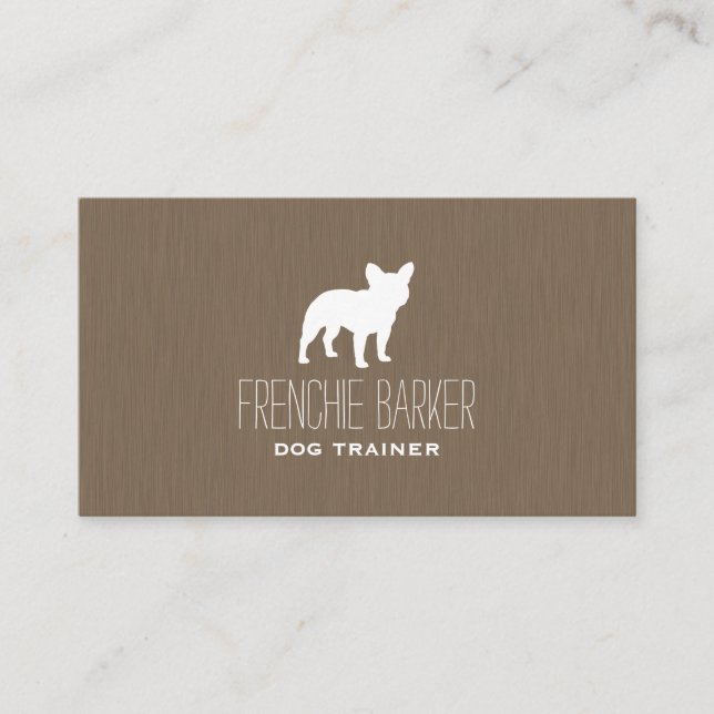 Carte De Visite Silhouette de Bulldog | Chien français (Devant)