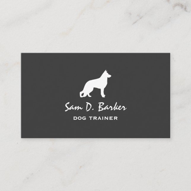 Carte De Visite Silhouette de chien berger allemand (Devant)