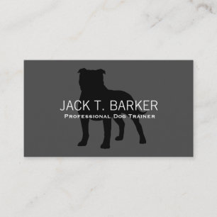 Carte De Visite Silhouette de chien de Staffy de bull-terrier du