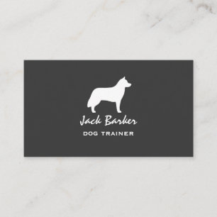 Carte De Visite Silhouette de chien de traîneau sibérien