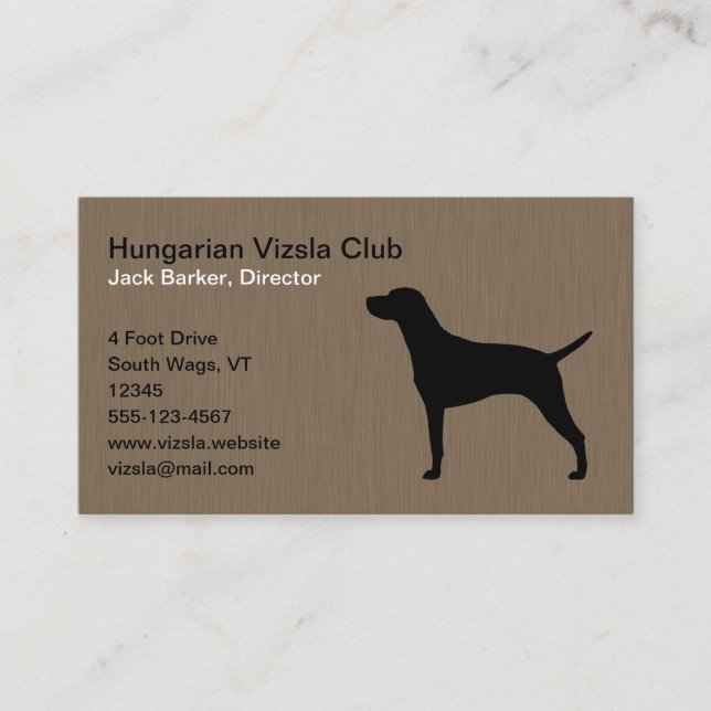 Carte De Visite Silhouette de chien Vizsla en Hongrie (Devant)