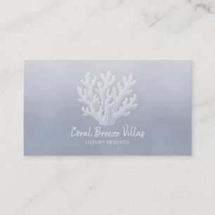 Carte De Visite Silhouette de corail marin Perle bleue