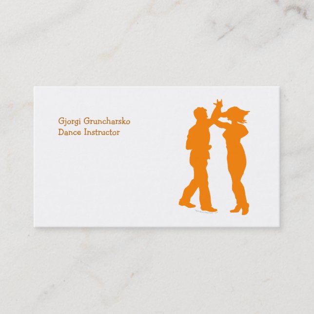 Carte De Visite Silhouette de danse de rotation de danse de (Devant)